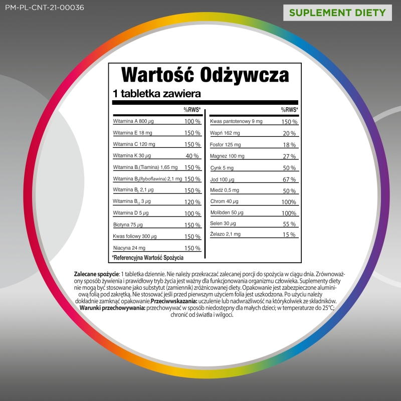 Centrum Silver 50+ , tabletki z kompozycją minerałów i witamin dla osób po 50. roku życia, 30 szt.