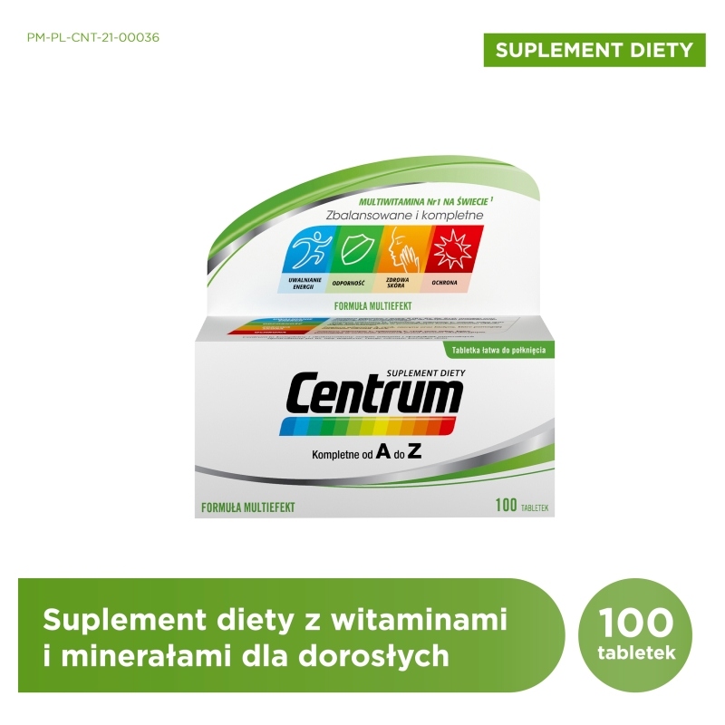 Centrum Kompletne od A do Z, tabletki z kompleksem witamin i minerałów, 100 szt.