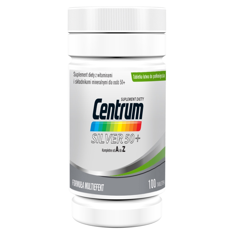 Centrum Silver 50+ , tabletki z kompozycją minerałów i witamin dla osób po 50. roku życia, 100 szt.