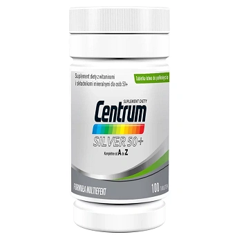 Centrum Silver 50+ , tabletki z kompozycją minerałów i witamin dla osób po 50. roku życia, 100 szt.