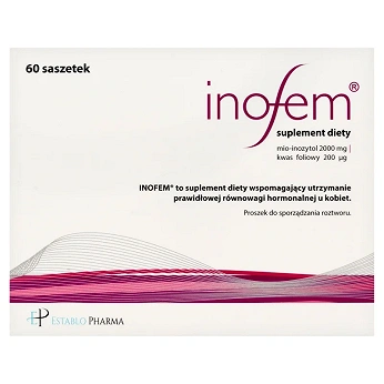 Inofem, proszek w saszetkach ze składnikami wspomagającymi równowagę hormonalną, 60 szt.