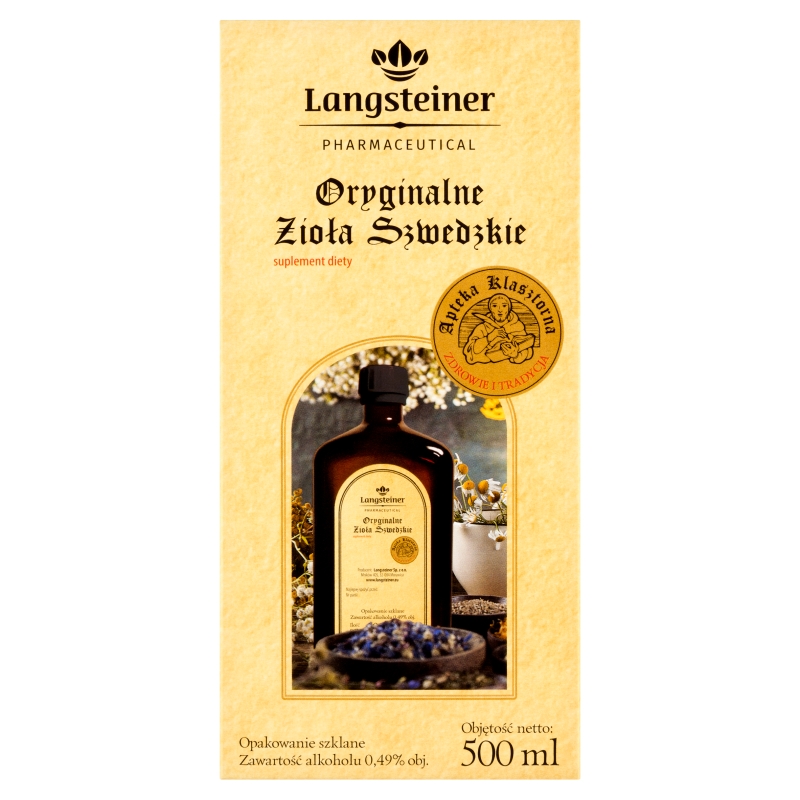 Bitter Oryginalne Zioła Szwedzkie  płyn ze składnikami wspomagającymi trawienie, 500 ml