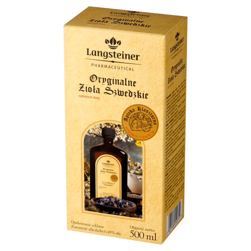 Bitter Oryginalne Zioła Szwedzkie , płyn ze składnikami wspomagającymi trawienie, 500 ml