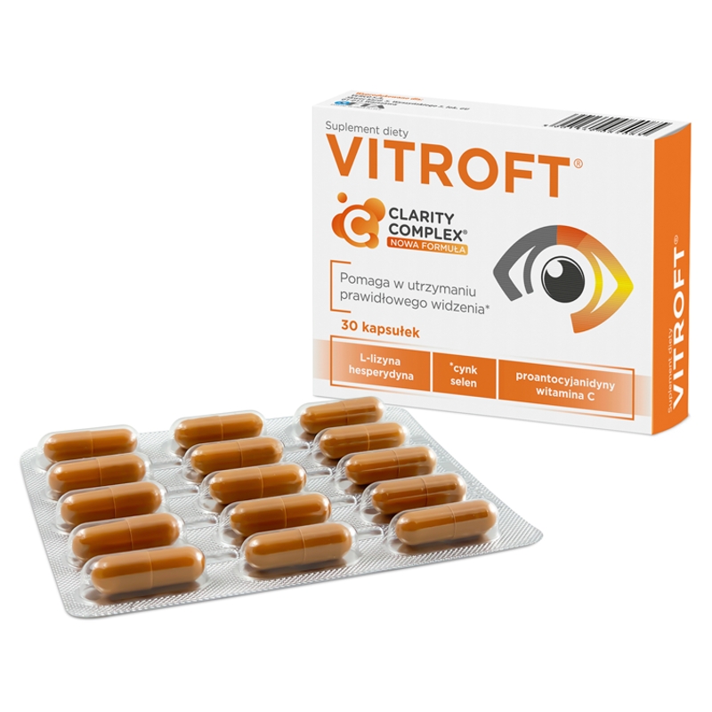 VITROFT kapsułki ze składnikami wspomagającymi utrzymanie prawidłowego widzenia, 30 szt.