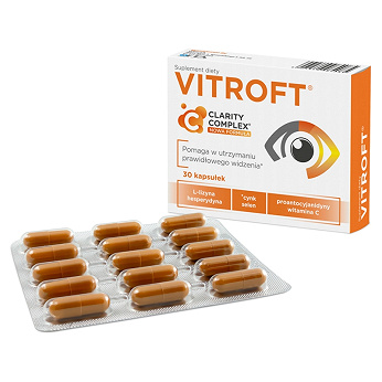 VITROFT, kapsułki ze składnikami wspomagającymi utrzymanie prawidłowego widzenia, 30 szt.