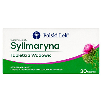Sylimaryna Tabletki z Wadowic , tabletki ze składnikami na prawidłowe funkcjonowanie wątroby, 30 szt.