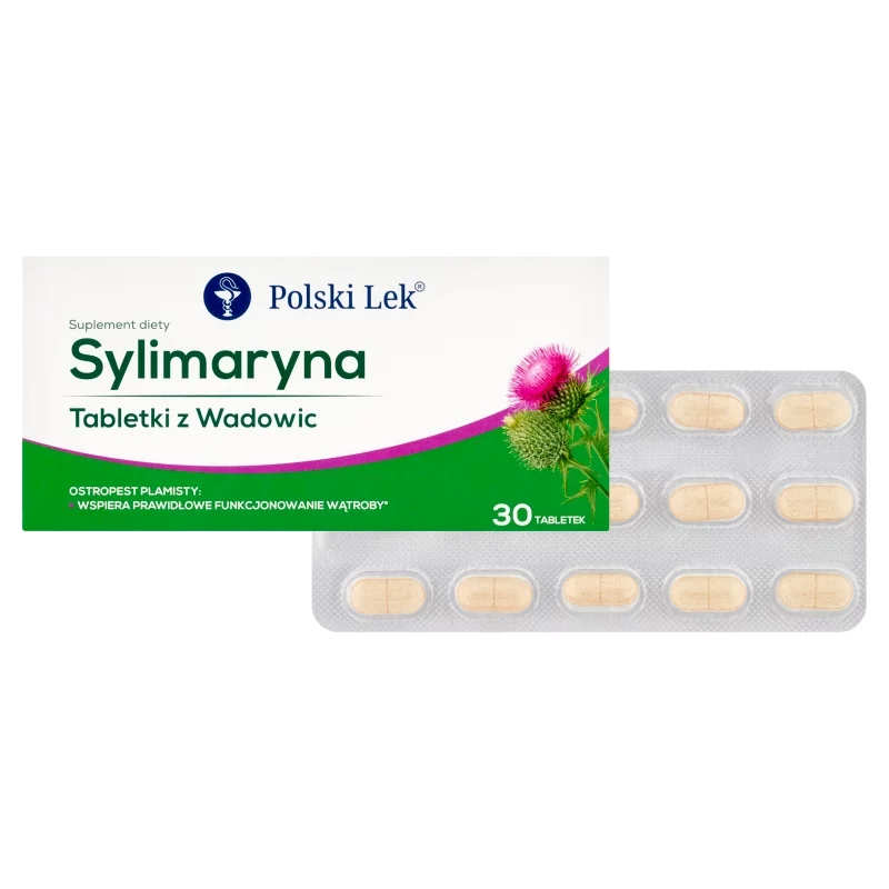 Sylimaryna Tabletki z Wadowic , tabletki ze składnikami na prawidłowe funkcjonowanie wątroby, 30 szt.