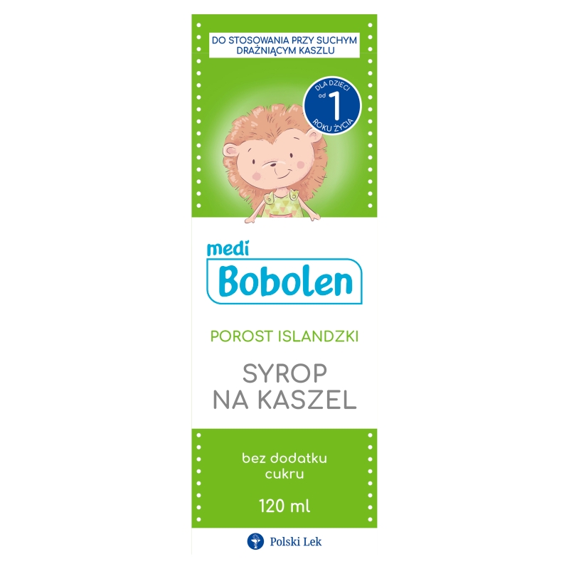 Bobolen Porost Islandzki, syrop na kaszel dla dzieci, butelka 120 ml