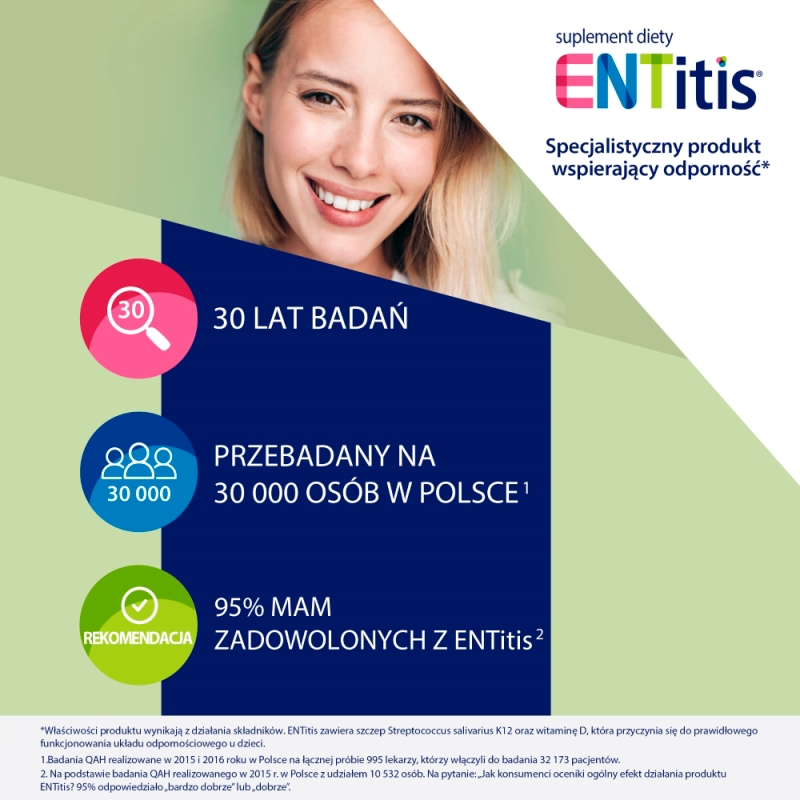 ENTitis o smaku miętowym,, 30 pastylek KRÓTKA DATA 31.08.2026
