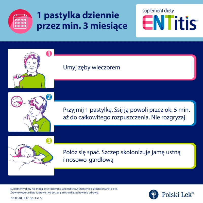ENTitis, pastylki  o smaku truskawkowym, 30 szt. KRÓTKA DATA 31.07.2026
