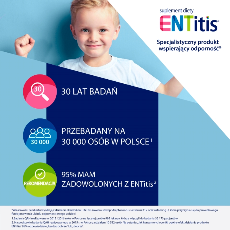 ENTitis, pastylki  o smaku truskawkowym, 30 szt. KRÓTKA DATA 31.07.2026