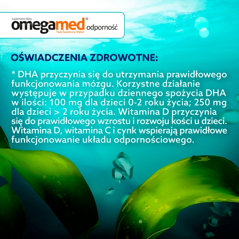 Omegamed Odporność 3+, pastylki ze składnikami wspierającymi odporność o smaku pomarańczowym, 30 szt.