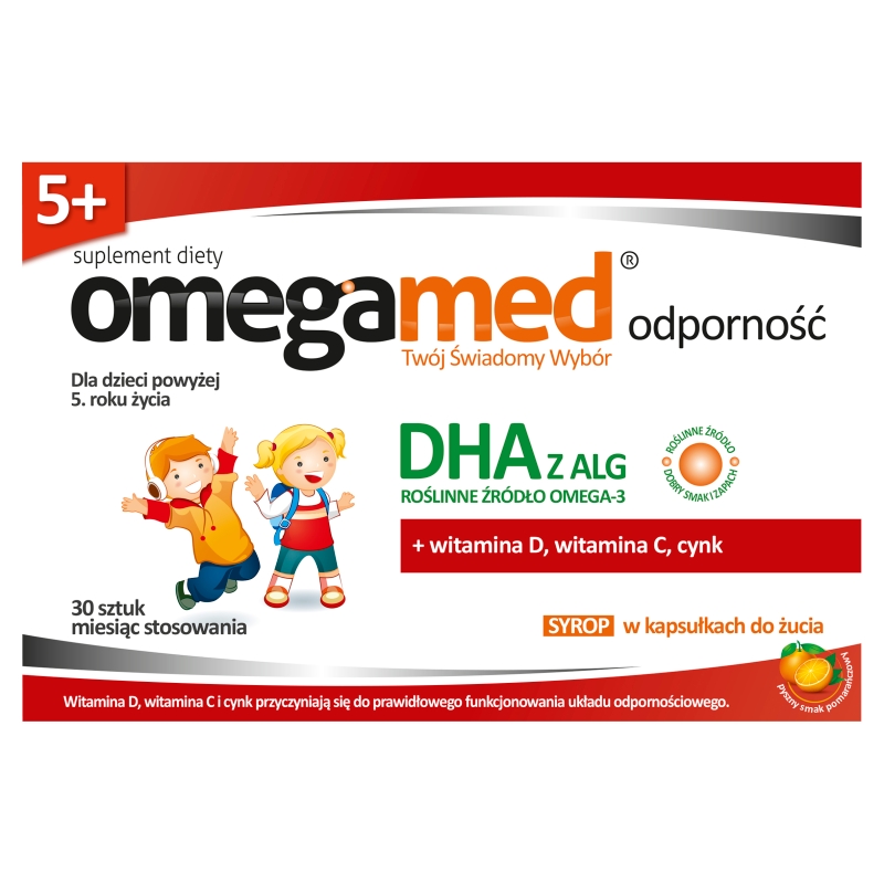 Omegamed Odporność 5+ kapsułki do żucia dla dzieci powyżej 5. roku życia, 30 szt.