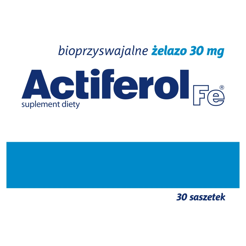 Actiferol Fe, saszetki ze składniakami uzupełniającymi dietę w żelazo, 30 szt.