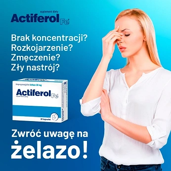 Actiferol Fe , kapsułki ze składnikami uzupełniającymi codzienną dietę w żelazo, 30 szt.