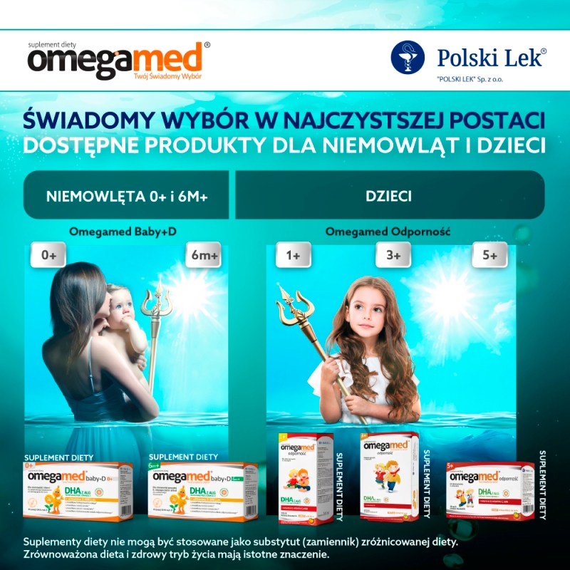 Omegamed Baby +D 0+ , kapsułki twist off z DHA i witaminą D dla niemowląt i dzieci, 30 szt.