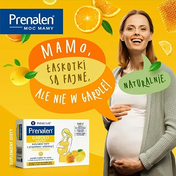 Prenalen Gardło Immuno, pastylki z propolisem i witaminą C o smaku pomarańczowo-cytrynowym dla kobiet w ciąży, 24 szt.