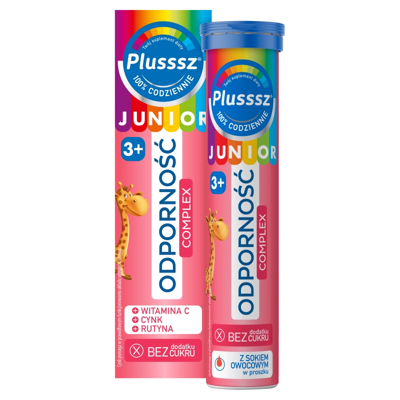 Plusssz Junior Odporność Complex, tabletki musujące z witaminami, 20 szt.