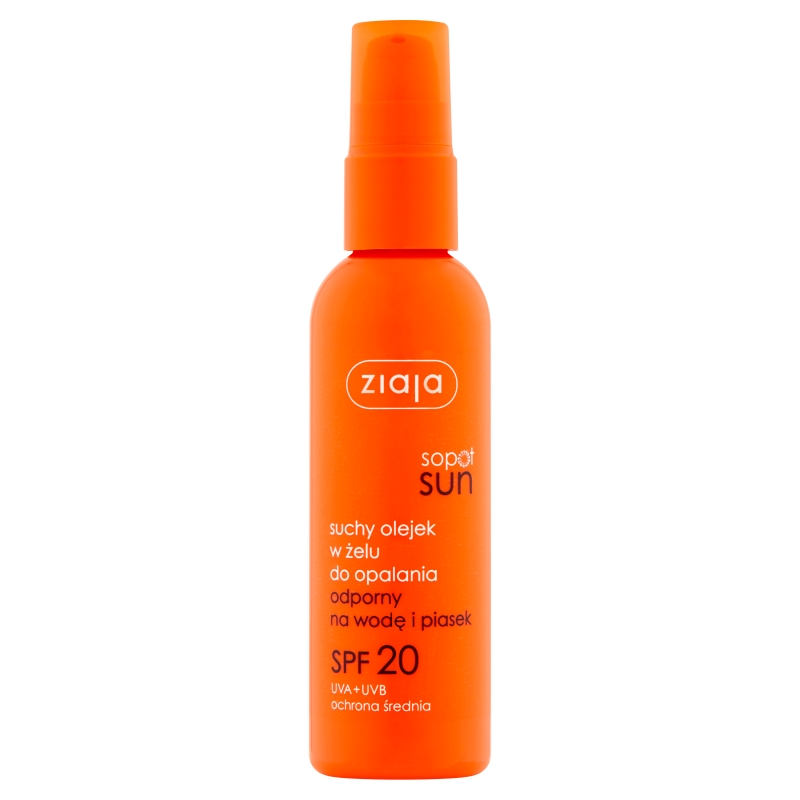 ZIAJA SOPOT SUN, suchy olejekw żelu do opalania SPF 20, 90 ml