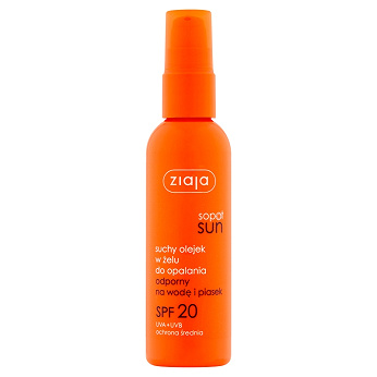 ZIAJA SOPOT SUN, suchy olejekw żelu do opalania SPF 20, 90 ml