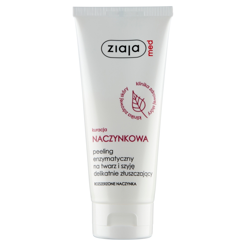 Ziaja Med Kuracja Naczynkowa  peeling enzymatyczny na twarz i szyję delikatnie złuszczający, 75 ml 