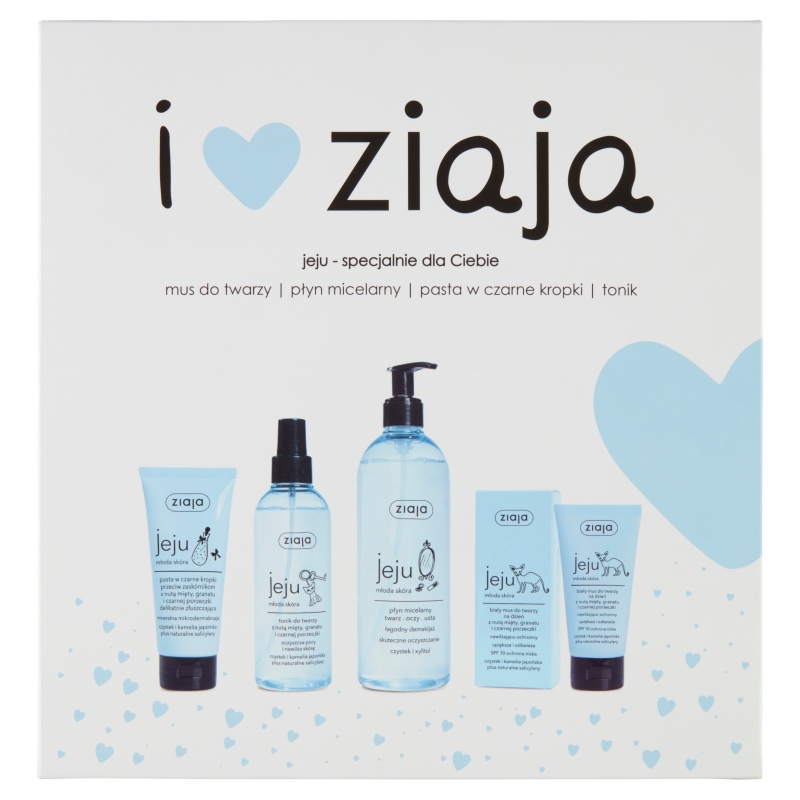 Ziaja Jeju, mus do twarzy, 50 ml + tonik, 200 ml + płyn micelarny, 390 ml + pasta do twarzy, 75 ml