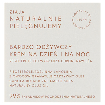 ZIAJA Naturalnie Pielęgnujemy, krem na dzień i na noc bardzo odżywczy,