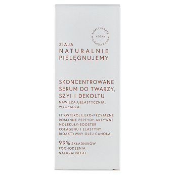 Ziaja Naturalnie Pielęgnujemy, skoncentrowane serum do twarzy szyi i dekoltu, 30 ml