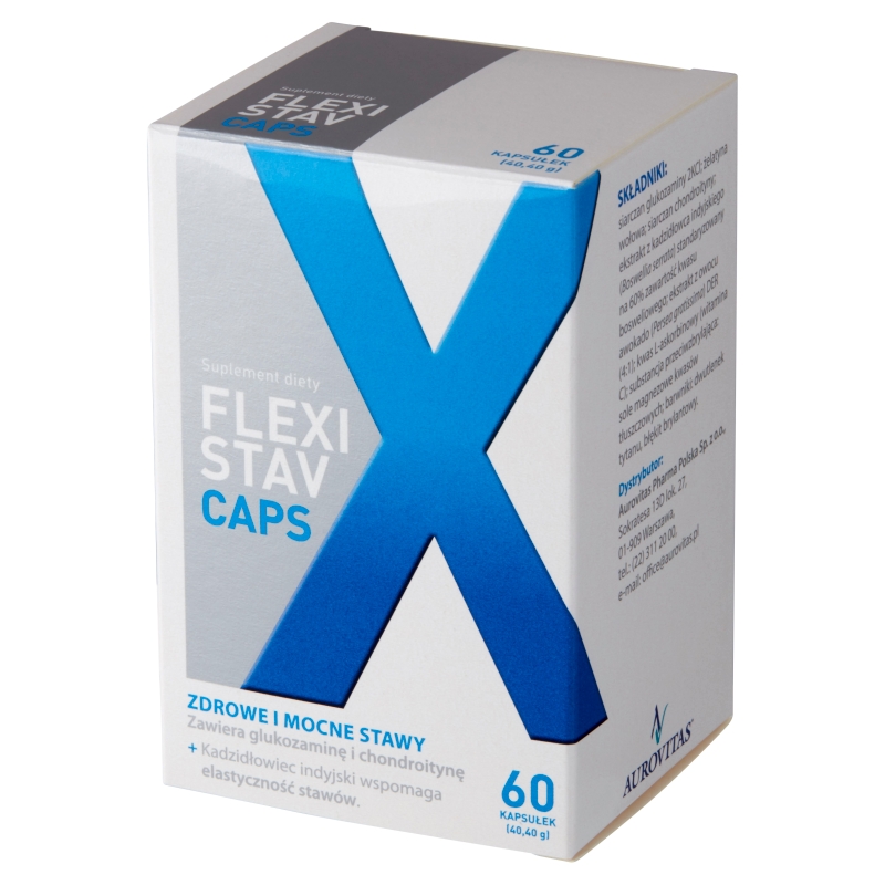 FlexiStav Caps , kapsułki ze składnikami wspomagającymi zdrowe i mocne stawy, 60 szt.