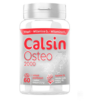 Calsin Osteo 2000, tabletki dla kobiet i mężczyzn po 50. roku życia, 60 szt.