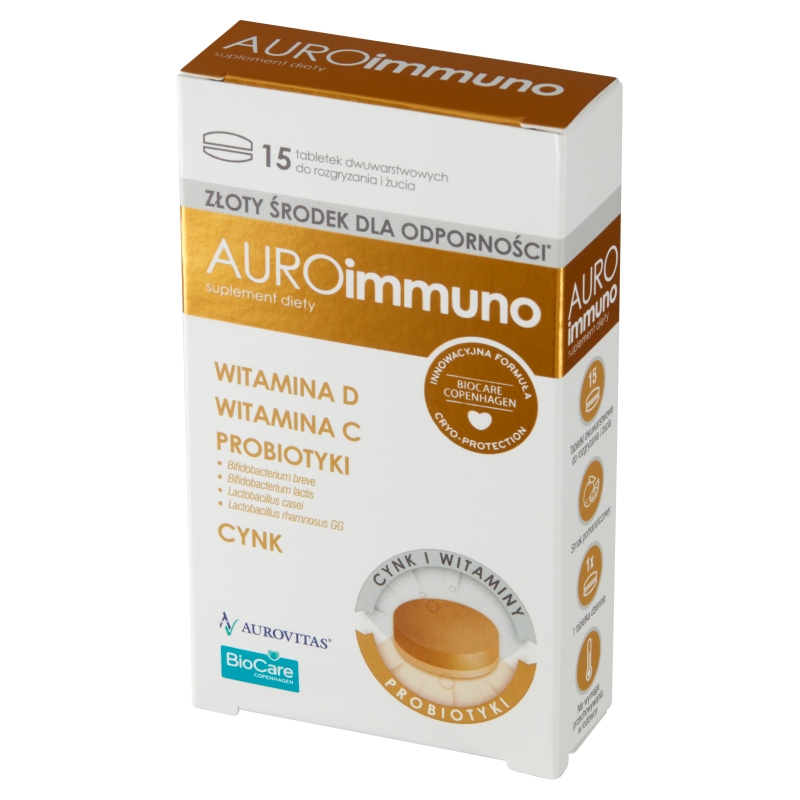 AuroImmuno, tabletki ze składnikami wspierającymi odporność, 15 szt.