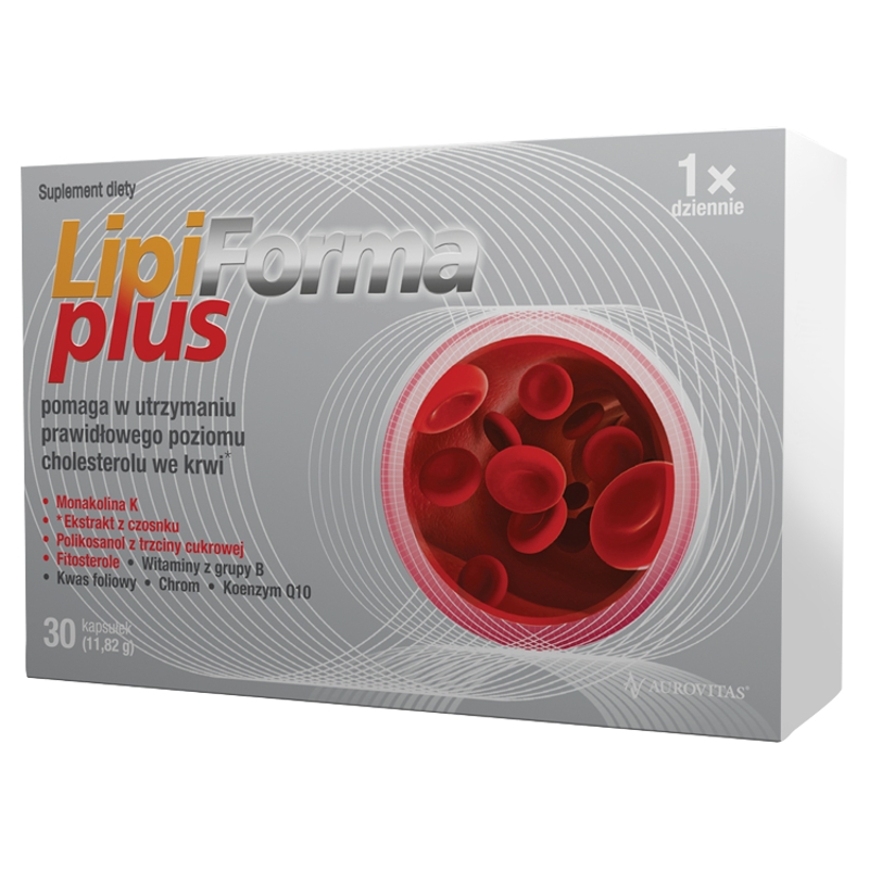 LipiForma Plus kapsułki ze składnikami wspierającymi właściwy poziom cholesterolu, 30 szt.