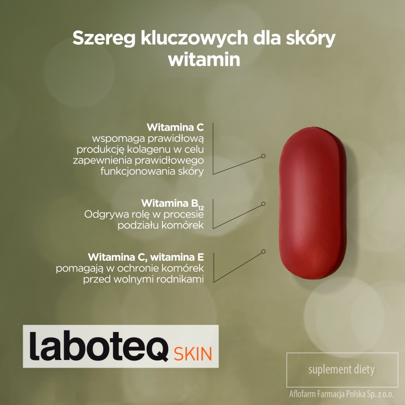 Laboteq SKIN, tabletki ze składnikami pomagającymi zachować zdrowy i młody wygląd skóry, 30 szt.