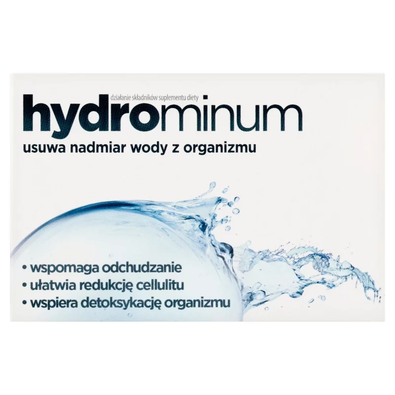 Hydrominum, tabletki ze składnikami wspomagającymi redukcję cellulitu i eliminację wody z organizmu, 30 szt.