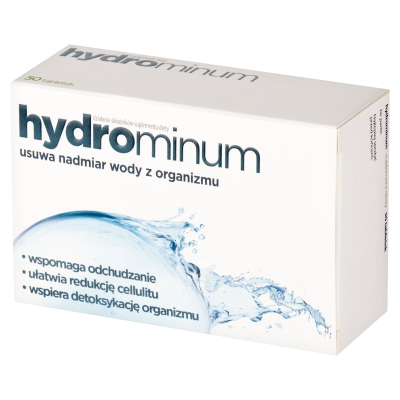 Hydrominum, tabletki ze składnikami wspomagającymi redukcję cellulitu i eliminację wody z organizmu, 30 szt.
