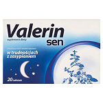 Valerin Sen tabletki  ze składnikami wspomagającymi w trudnościach z zasypianiem, stanach napięcia nerwowego, 20 szt.