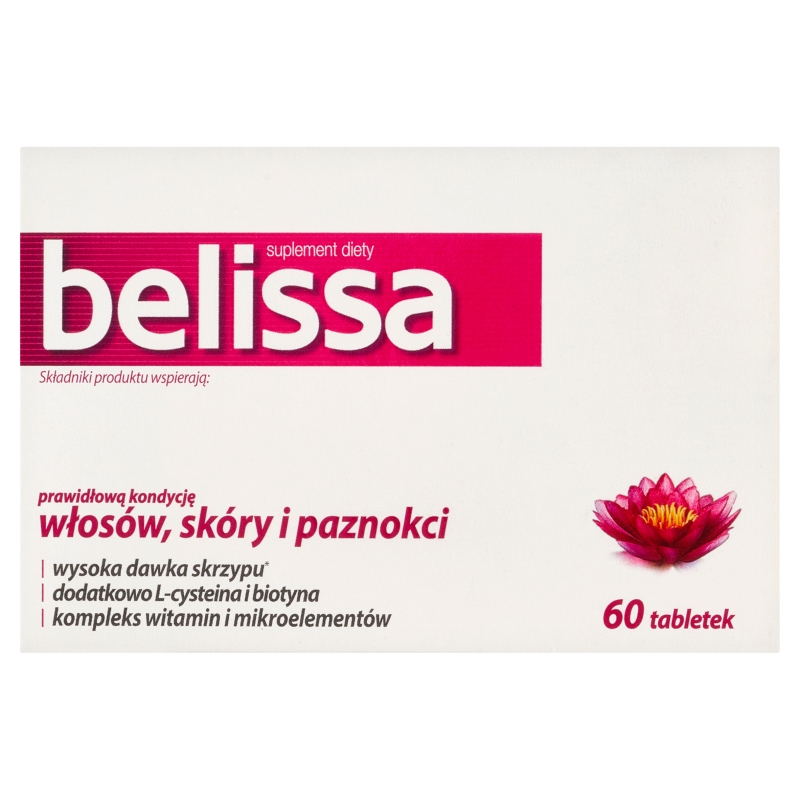 Belissa tabletki ze składnikami wzmacniającymi kondycję włosów skóry i paznokci, 60 szt.