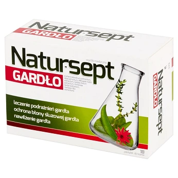 Natur-Sept Gardło, pastylki do ssania nawilżające na podrażnienie gardła, 18 szt.