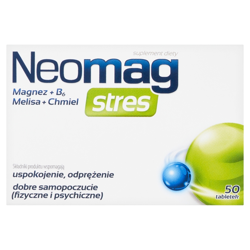 NeoMag stres, tabletki ze składnikami o działaniu uspokajającym i odprężającym, 50 szt.
