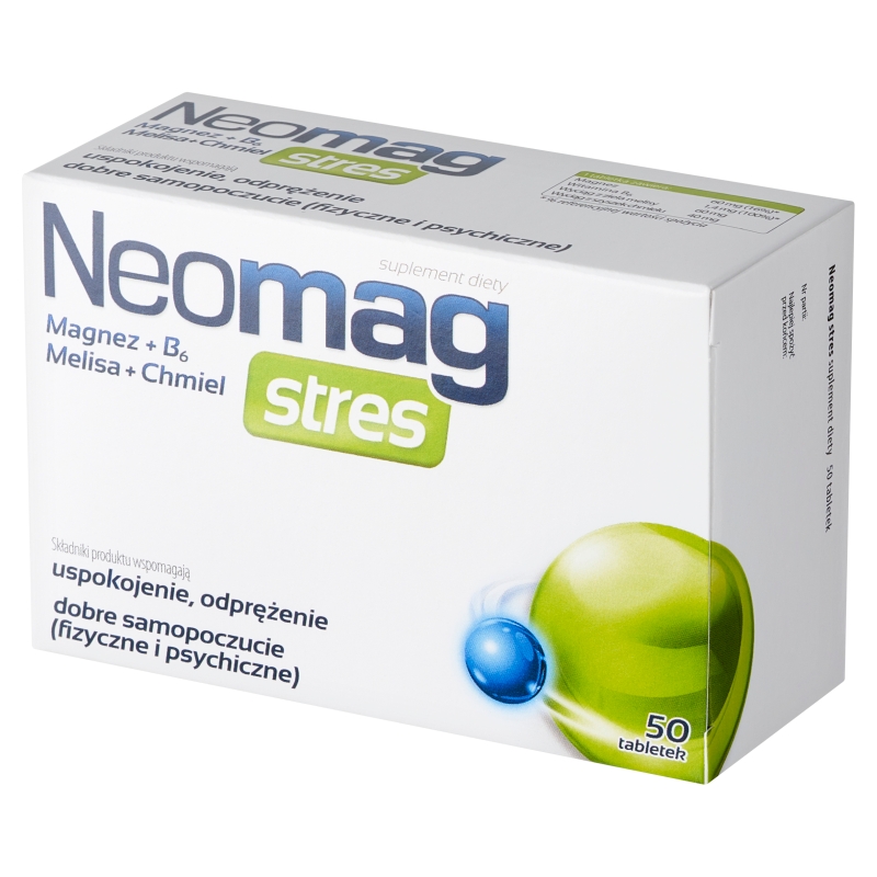 NeoMag stres, tabletki ze składnikami o działaniu uspokajającym i odprężającym, 50 szt.