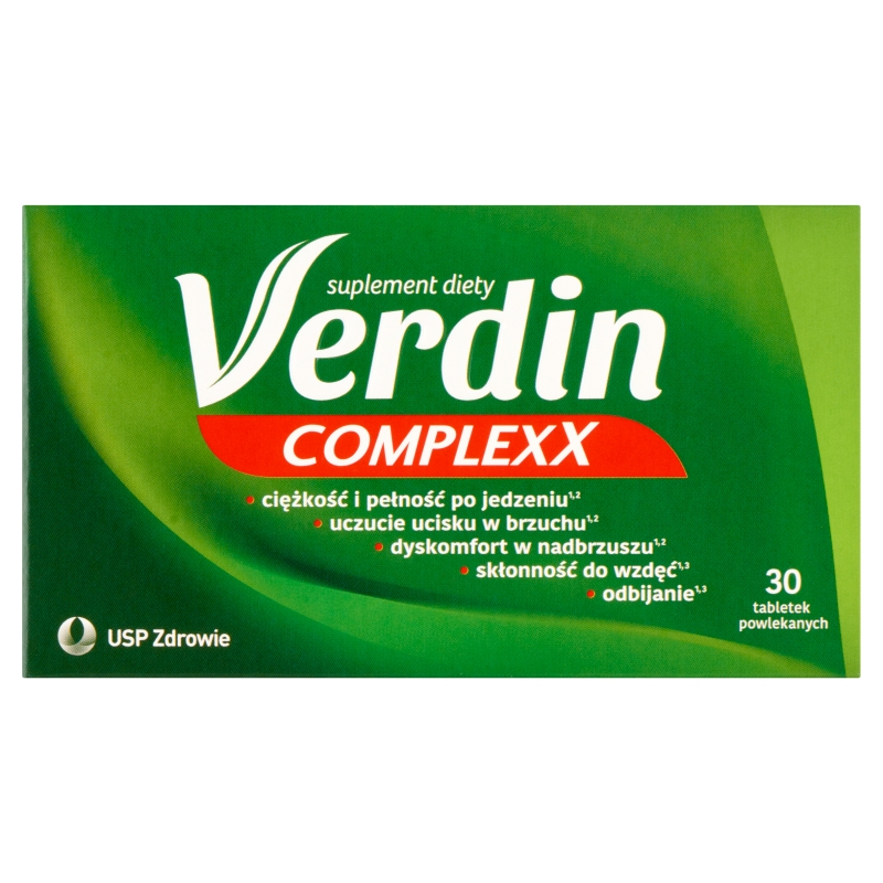 Verdin Complexx, tabletki ze składnikami na trawienie, wzdęcia, 30 szt.