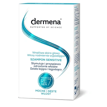 Dermena Szampon Sensitive, do wrażliwej skóry głowy i włosów nadmiernie wypadających, 200 ml