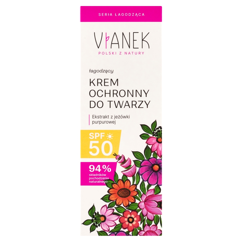 Vianek, krem łagodząco-ochronny do twarzy 50 SPF, 50 ml
