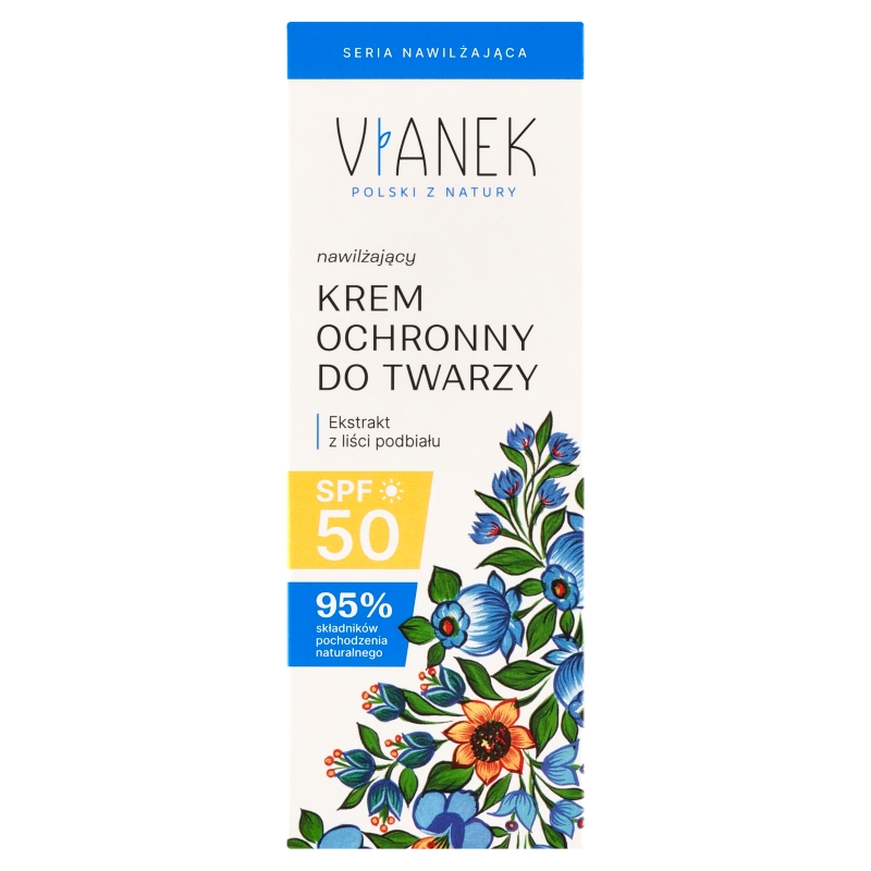 Vianek, krem nawilżająco-ochronny do twarzy 50 SPF, 50 ml