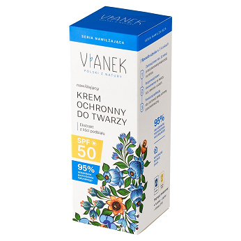 Vianek, krem nawilżająco-ochronny do twarzy 50 SPF, 50 ml