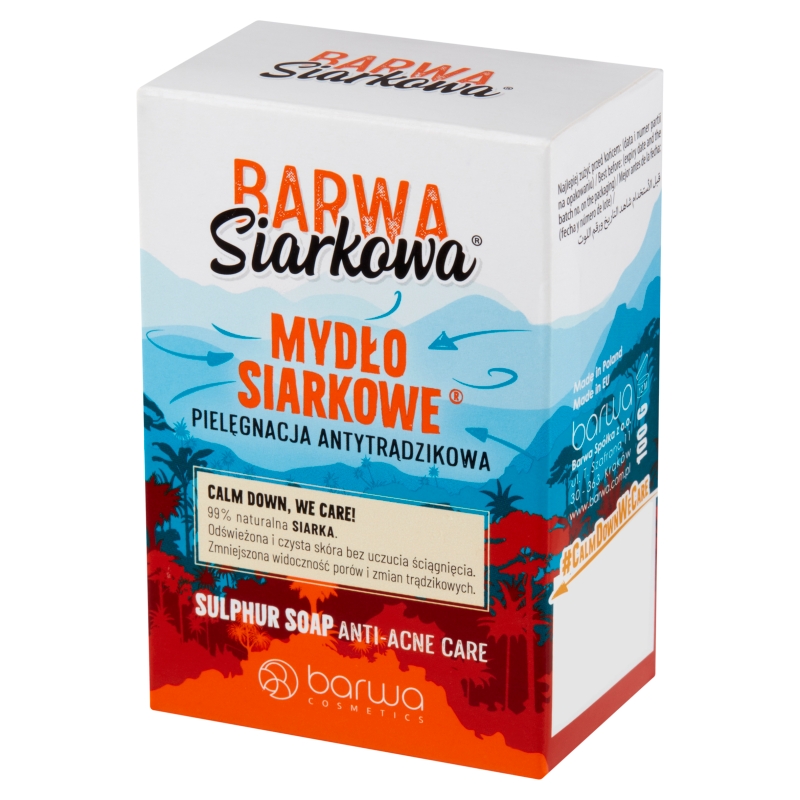 Barwa Siarkowa Specjalistyczne mydło siarkowe, mydło do cery trądzikowej, 100 g