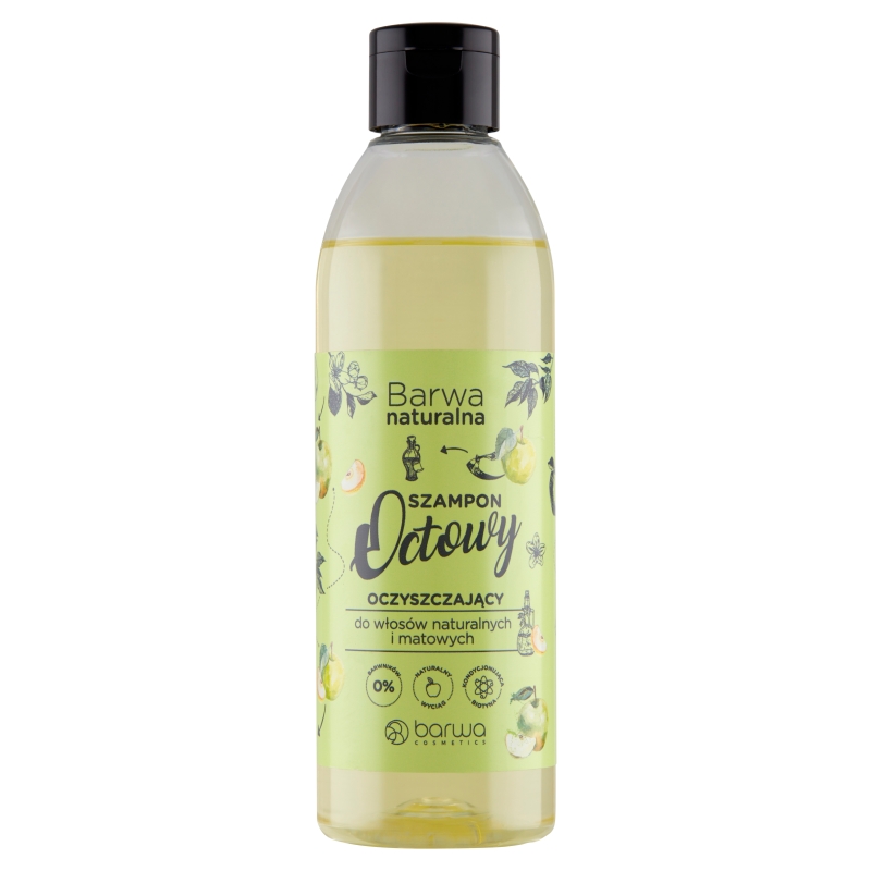 BARWA Naturalna Szampon  octowy oczyszczający do włosów naturlanych i matowych, 300 ml