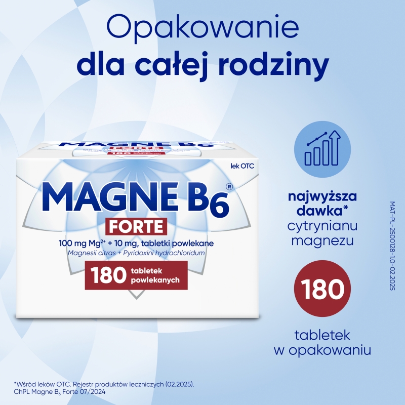 Magne B6 Forte, 180 tabletek