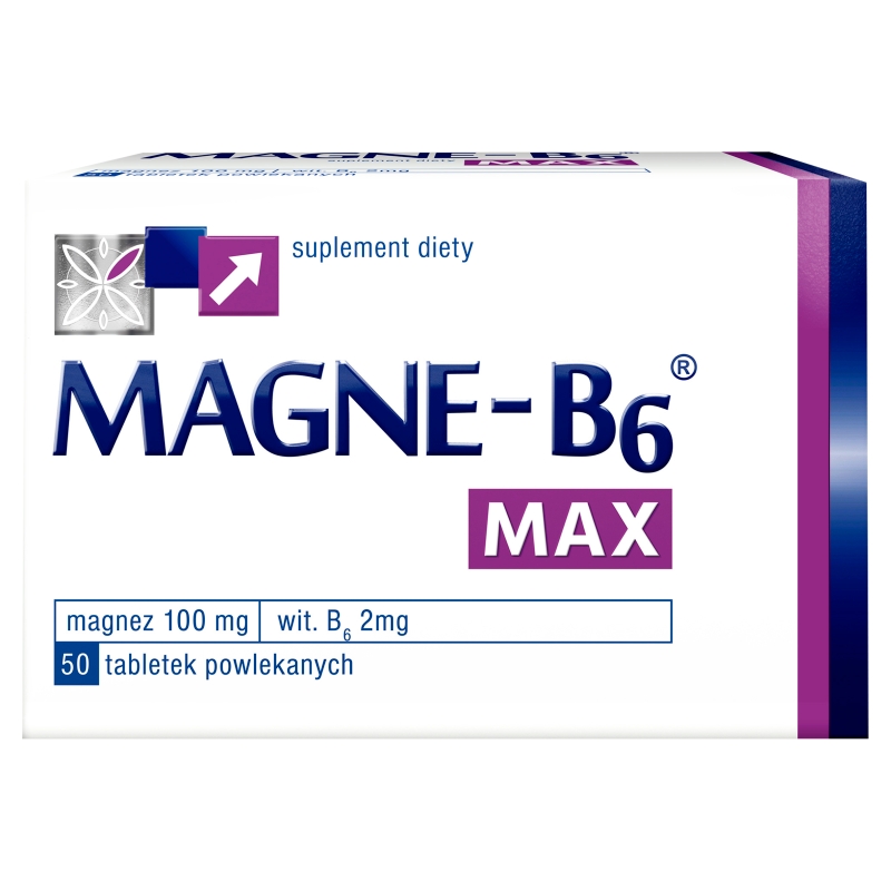 Magne B6 Max, tabletki ze składnikami redukującymi uczucie zmęczenia, 50 szt.