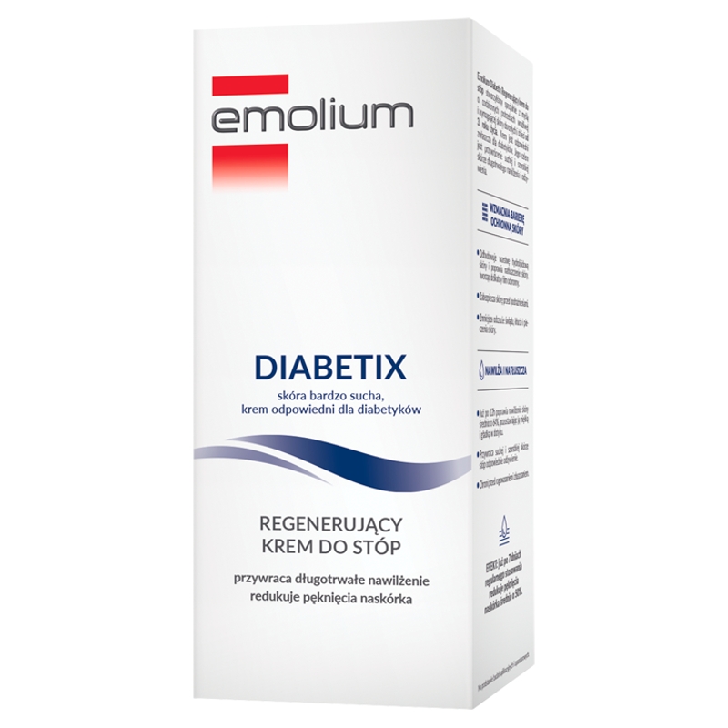 Emolium Diabetix, regenerujący krem do stóp do skóry bardzo suchej, 100 ml